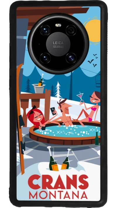 Huawei Mate 40 Pro Case Hülle - Silikon schwarz Crans-Montana Mountain Jacuzzi