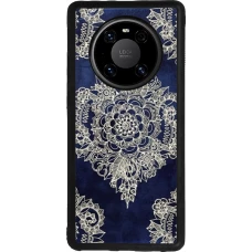 Huawei Mate 40 Pro Case Hülle - Silikon schwarz Cream Flower Moroccan