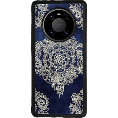 Huawei Mate 40 Pro Case Hülle - Silikon schwarz Cream Flower Moroccan