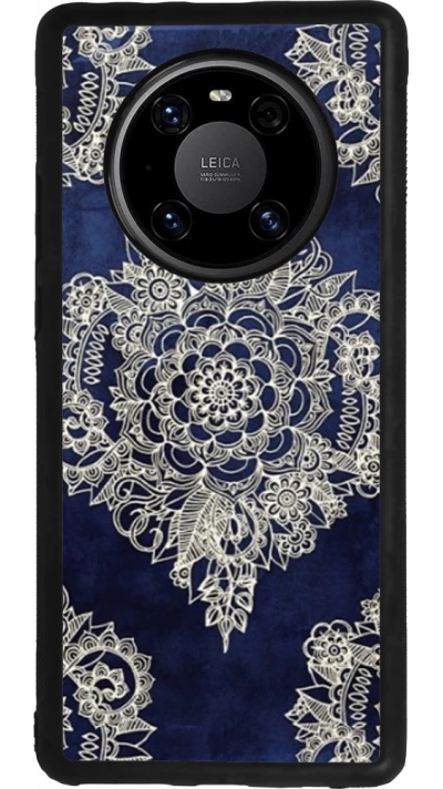 Huawei Mate 40 Pro Case Hülle - Silikon schwarz Cream Flower Moroccan