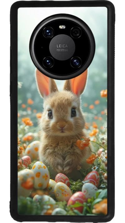 Huawei Mate 40 Pro Case Hülle - Silikon schwarz Easter 2026 Rabbit in the garden