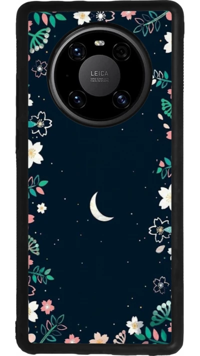 Huawei Mate 40 Pro Case Hülle - Silikon schwarz Flowers space