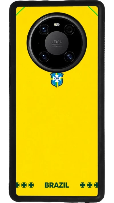 Huawei Mate 40 Pro Case Hülle - Silikon schwarz Brasilien 2026 personalisierbares Fussballtrikot