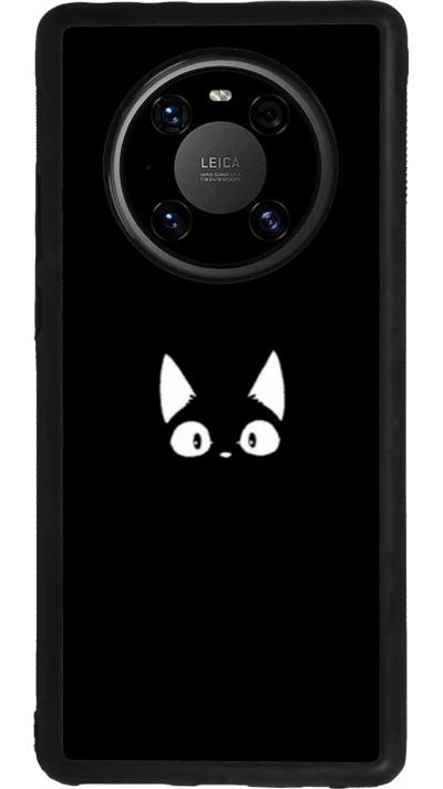 Huawei Mate 40 Pro Case Hülle - Silikon schwarz Funny cat on black