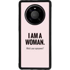 Huawei Mate 40 Pro Case Hülle - Silikon schwarz I am a woman
