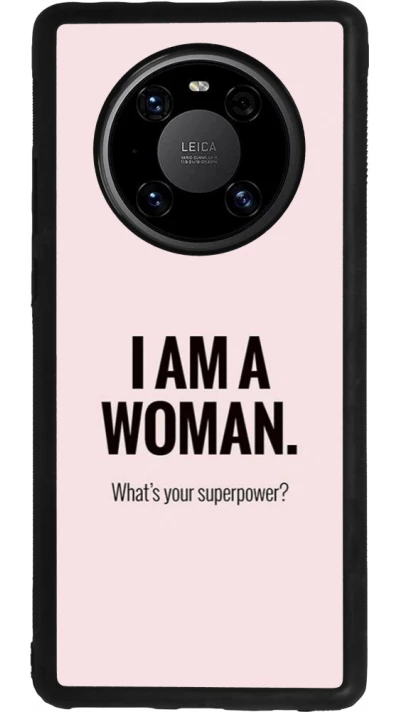 Huawei Mate 40 Pro Case Hülle - Silikon schwarz I am a woman