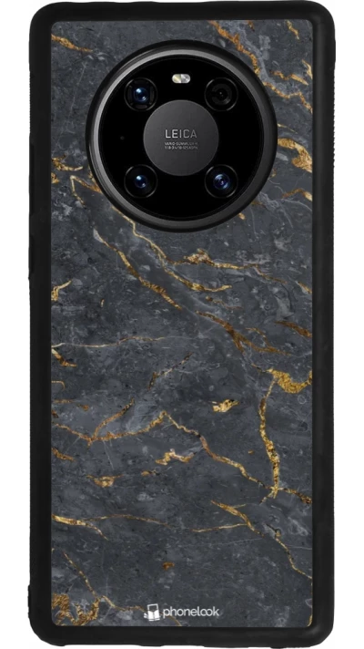 Huawei Mate 40 Pro Case Hülle - Silikon schwarz Grey Gold Marble