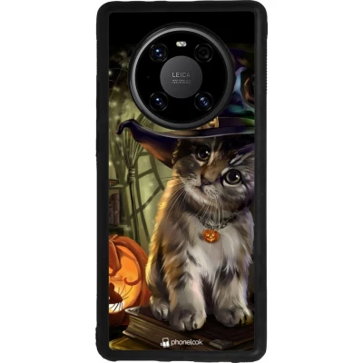 Coque Huawei Mate 40 Pro - Silicone rigide noir Halloween 21 Witch cat