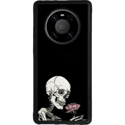 Coque Huawei Mate 40 Pro - Silicone rigide noir Halloween 2023 rose and skeleton