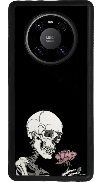Huawei Mate 40 Pro Case Hülle - Silikon schwarz Halloween 2023 rose and skeleton