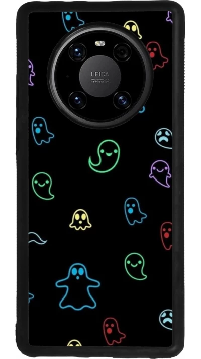 Huawei Mate 40 Pro Case Hülle - Silikon schwarz Halloween 2024 colorful ghosts