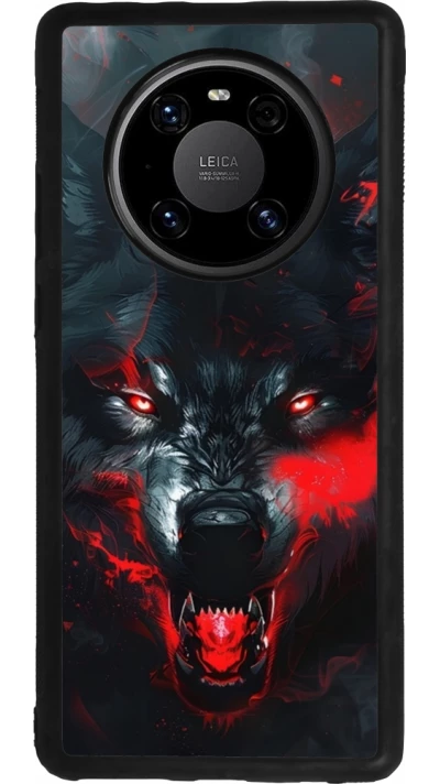Huawei Mate 40 Pro Case Hülle - Silikon schwarz Halloween 2024 mad werewolf
