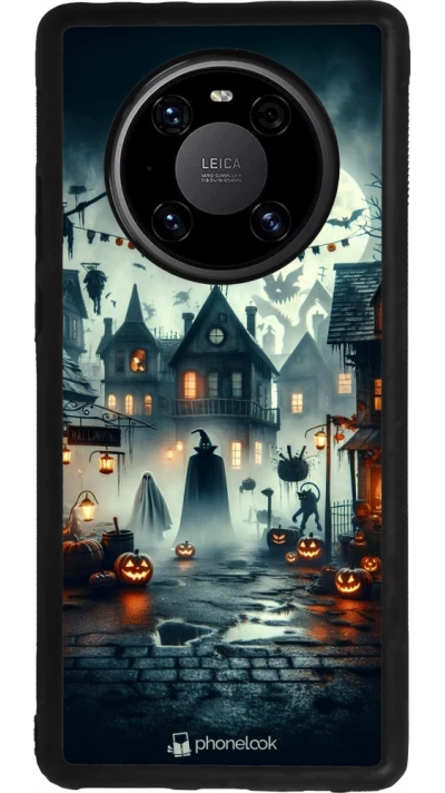 Huawei Mate 40 Pro Case Hülle - Silikon schwarz Halloween Spukstadt