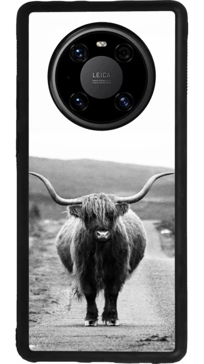 Huawei Mate 40 Pro Case Hülle - Silikon schwarz Highland cattle
