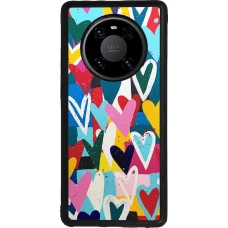 Huawei Mate 40 Pro Case Hülle - Silikon schwarz Joyful Hearts