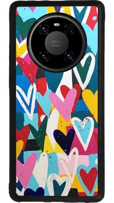 Huawei Mate 40 Pro Case Hülle - Silikon schwarz Joyful Hearts
