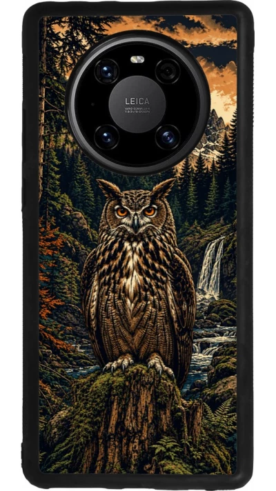 Huawei Mate 40 Pro Case Hülle - Silikon schwarz Linocut Uhu