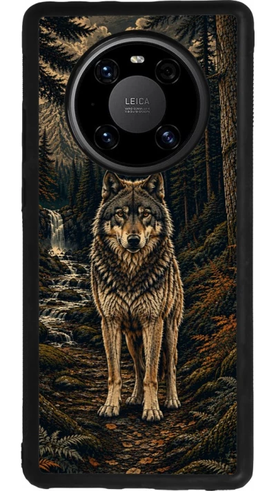 Huawei Mate 40 Pro Case Hülle - Silikon schwarz Linocut Wold