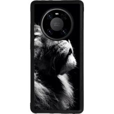 Huawei Mate 40 Pro Case Hülle - Silikon schwarz Lion looking up
