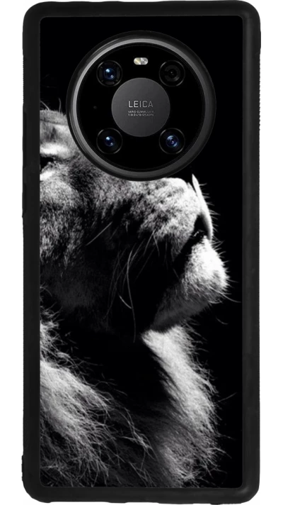 Huawei Mate 40 Pro Case Hülle - Silikon schwarz Lion looking up