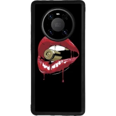 Huawei Mate 40 Pro Case Hülle - Silikon schwarz Lips bullet