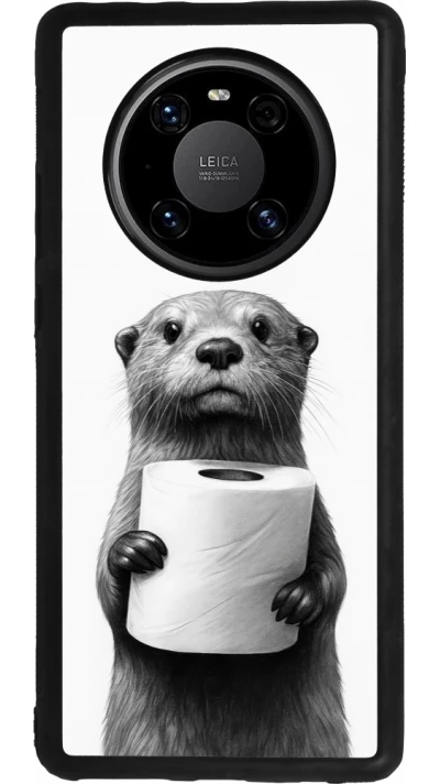 Huawei Mate 40 Pro Case Hülle - Silikon schwarz Otter Toilettenpapier