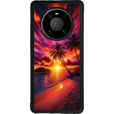 Huawei Mate 40 Pro Case Hülle - Silikon schwarz Malediven Abenddämmerung Glückseligkeit