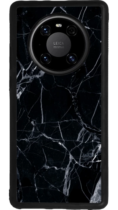 Huawei Mate 40 Pro Case Hülle - Silikon schwarz Marble Black 01