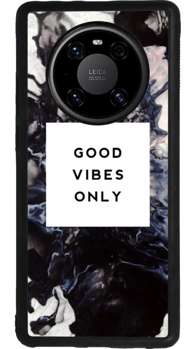 Huawei Mate 40 Pro Case Hülle - Silikon schwarz Marble Good Vibes Only