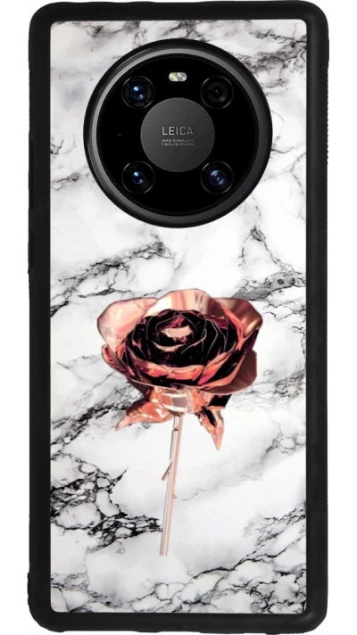Huawei Mate 40 Pro Case Hülle - Silikon schwarz Marble Rose Gold