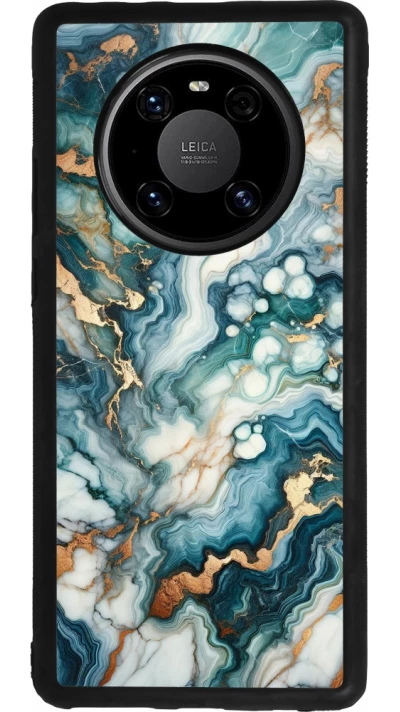 Huawei Mate 40 Pro Case Hülle - Silikon schwarz Grüner Blauer Goldener Marmor