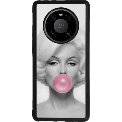 Coque Huawei Mate 40 Pro - Silicone rigide noir Marilyn Bubble