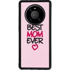 Huawei Mate 40 Pro Case Hülle - Silikon schwarz Mom 2023 best Mom ever pink