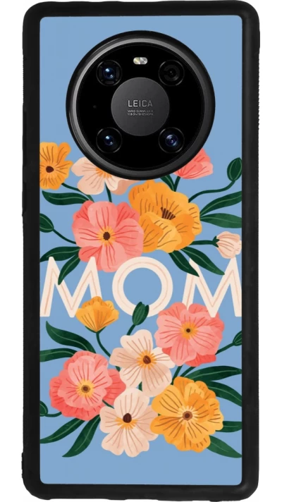 Huawei Mate 40 Pro Case Hülle - Silikon schwarz Mom 2026 Flowers