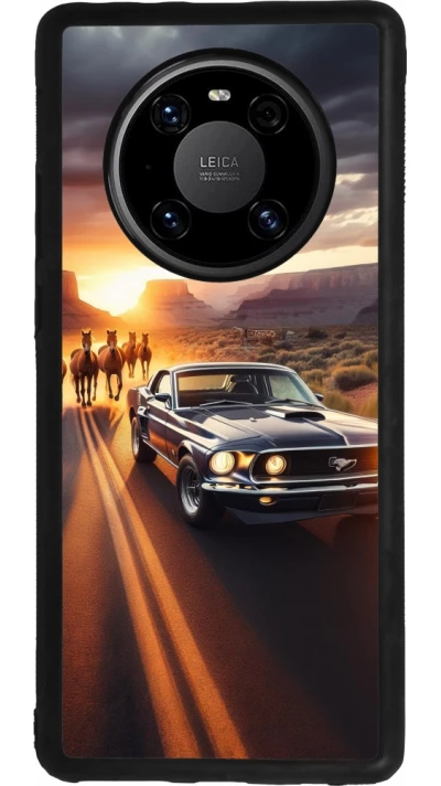 Huawei Mate 40 Pro Case Hülle - Silikon schwarz Mustang 69 Grand Canyon
