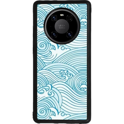 Huawei Mate 40 Pro Case Hülle - Silikon schwarz Ocean Waves