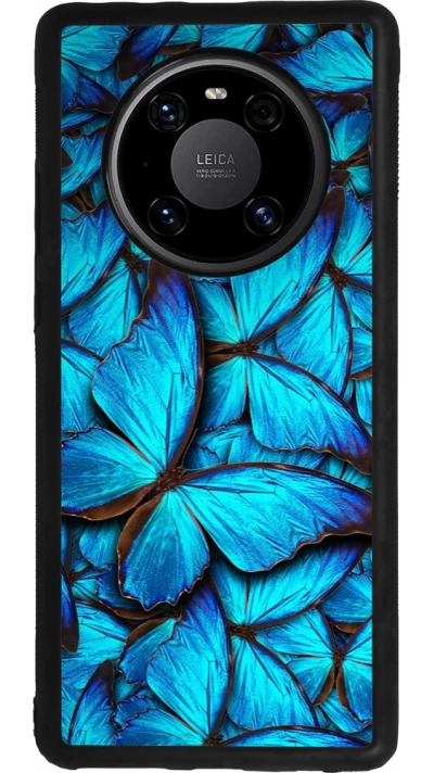 Huawei Mate 40 Pro Case Hülle - Silikon schwarz Papillon bleu