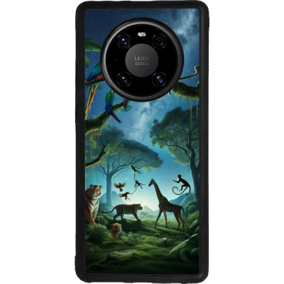Coque Huawei Mate 40 Pro - Silicone rigide noir Paradis des animaux exotiques
