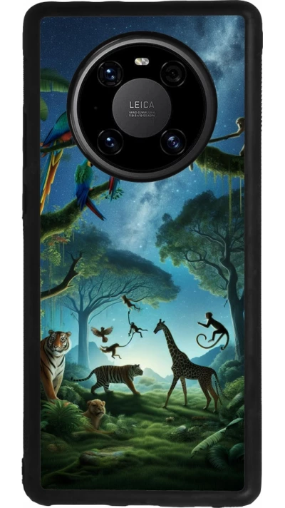 Huawei Mate 40 Pro Case Hülle - Silikon schwarz Paradies der exotischen Tiere