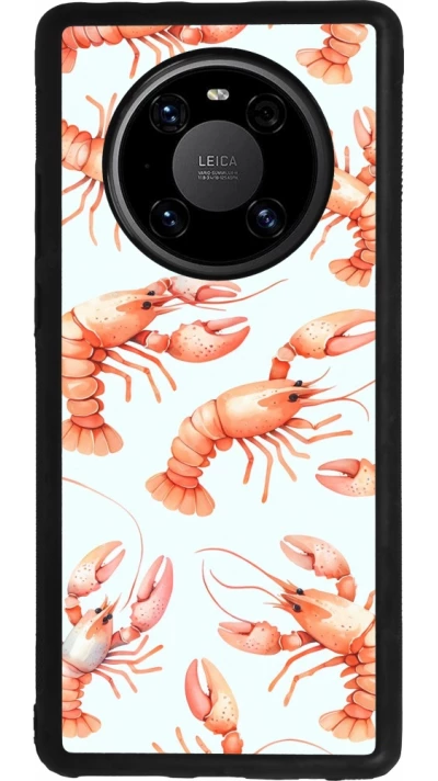 Huawei Mate 40 Pro Case Hülle - Silikon schwarz Muster von pastellfarbenen Hummern