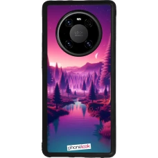 Huawei Mate 40 Pro Case Hülle - Silikon schwarz Lila-rosa Landschaft