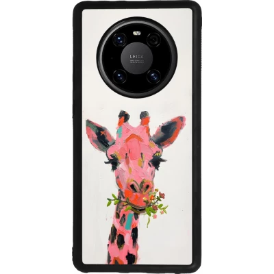 Coque Huawei Mate 40 Pro - Silicone rigide noir Pink Girafe Paint