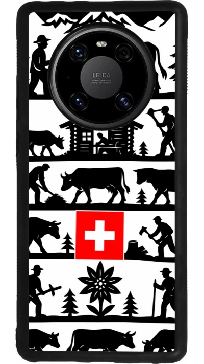 Coque Huawei Mate 40 Pro - Silicone rigide noir Poya Suisse 1