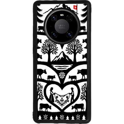 Coque Huawei Mate 40 Pro - Silicone rigide noir Poya Suisse 2