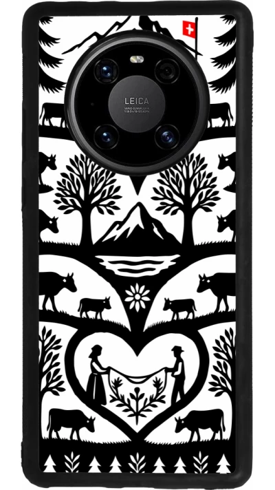 Coque Huawei Mate 40 Pro - Silicone rigide noir Poya Suisse 2