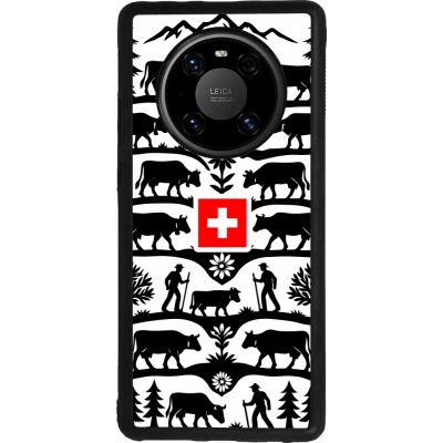 Coque Huawei Mate 40 Pro - Silicone rigide noir Poya Suisse 3