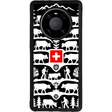 Coque Huawei Mate 40 Pro - Silicone rigide noir Poya Suisse 3 noir