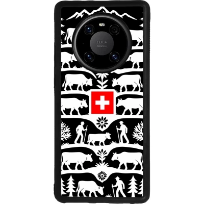 Coque Huawei Mate 40 Pro - Silicone rigide noir Poya Suisse 3 noir