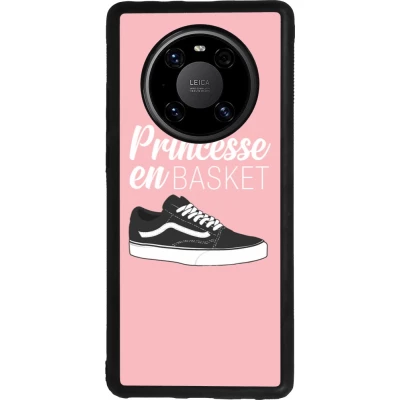 Coque Huawei Mate 40 Pro - Silicone rigide noir princesse en basket