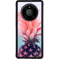 Huawei Mate 40 Pro Case Hülle - Silikon schwarz Purple Pink Pineapple